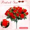 2 Bouquets Cemetery Flowers for Grave Memorial – 18-Head Red Artificial Silk Roses for Headstone & Tombstone Decoration, Valentine’s Day Tribute